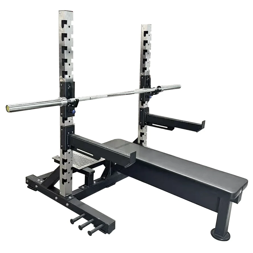 Gym Commercial Fitness Equipment Weight Lifting Bed Chest Exercise Flat Bench Press Squat Rack