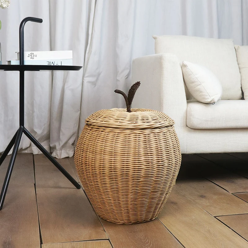 Hot Sale Rattan Wicker Woven Baskets Ecofriendly Home Storage & Organization Decorative Clothing Laundry Baskets With Lids