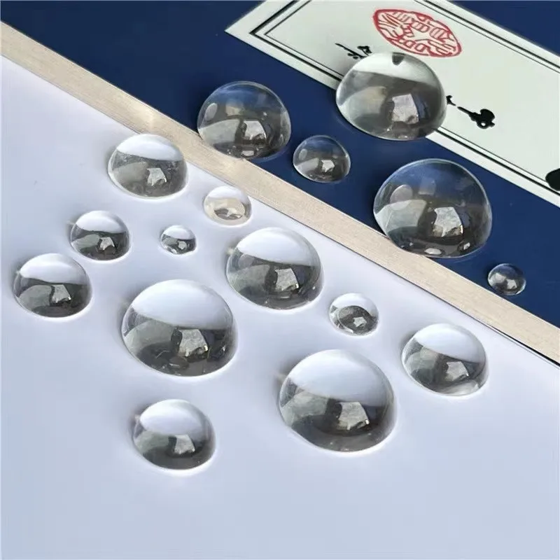 Wholesale 10mm-25mm Blank Transparent magnifier glass hemisphere Half Dome Crystal Ball For Paperweight Decoration Custom image
