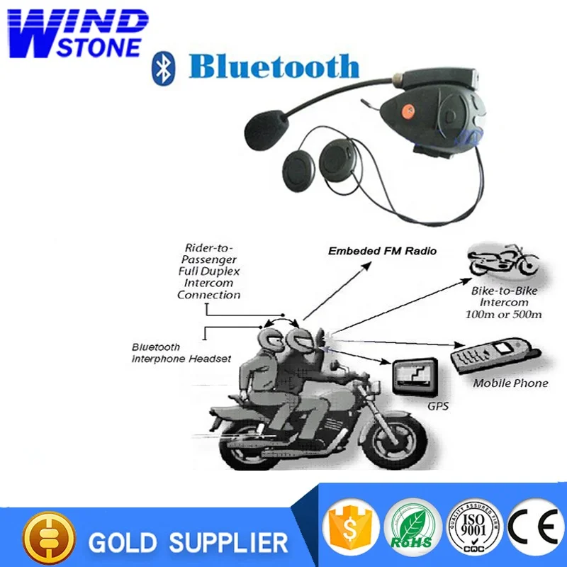 
500 mts Handsfree Intercom Headset Motorcycle BT Handsfree Stereo System Electric Scooter Helmet Headset 