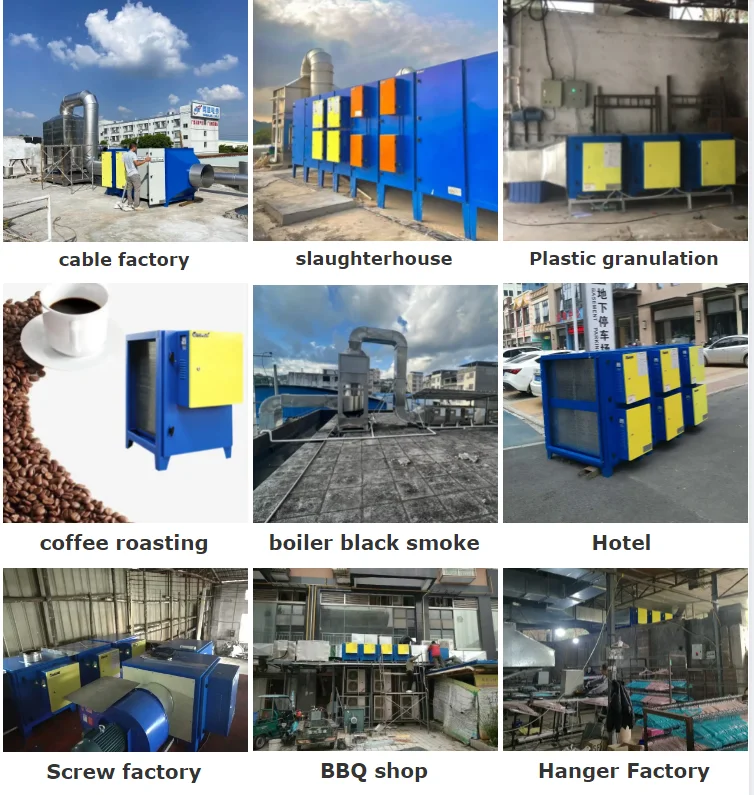 Factory ESP filter digital smokeless electrostatic cooking precipitator CE oil mist cleaner activated odor filter