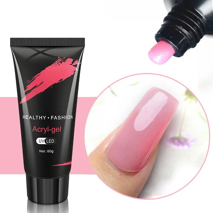 Sparkling Poly Gel Acrygel Wholesale Nail Supplies Private Label Glitter Colors UV Nail Extension Polly Acrylic Poly Gel Easy