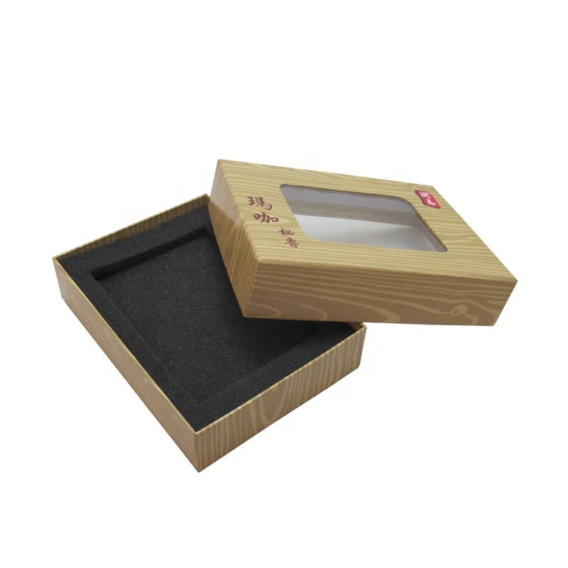 Food Box Biscuits Packaging Brown Kraft Paper Box with Plastic Transparent Pvc  top Window