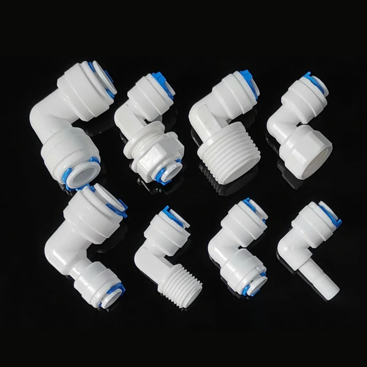 RO fittings 1/4 3/8 1/2 Elbow Quick Connectors QC Union Push In to Connect Elbow quick Connect fittings