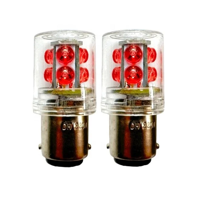 BA15D LED Signal Tower Light Instrument Light Warning Beacon Lamp 220V