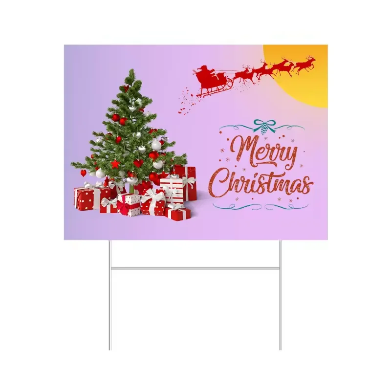 Custom Plastic Corrugated Yard Sign Lawn Signs Stand Road with H-Stakes for Yard
