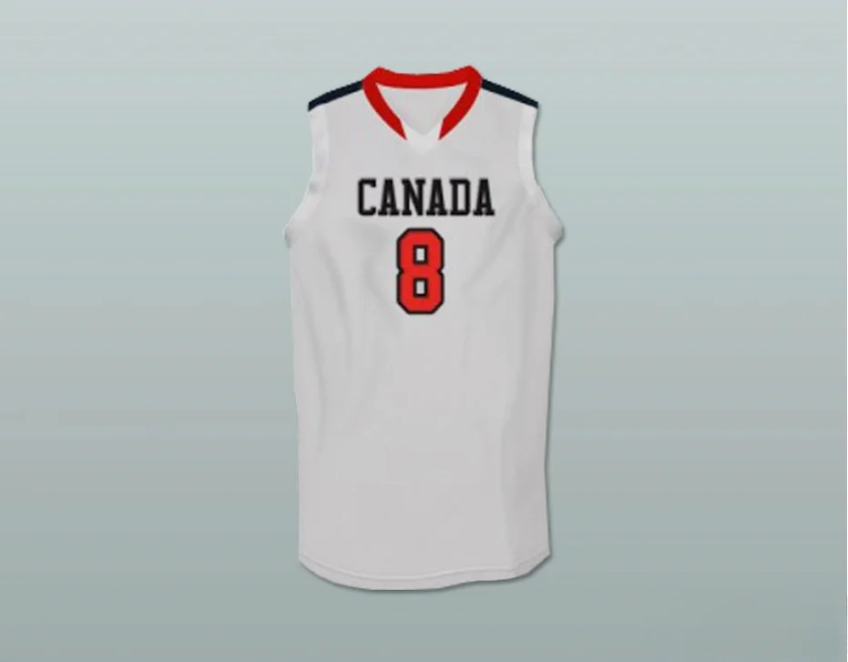 Бесплатная доставка под заказ любое имя номер ANDREW WIGGINS CANADA белая баскетбольная майка вышитая S-6XL