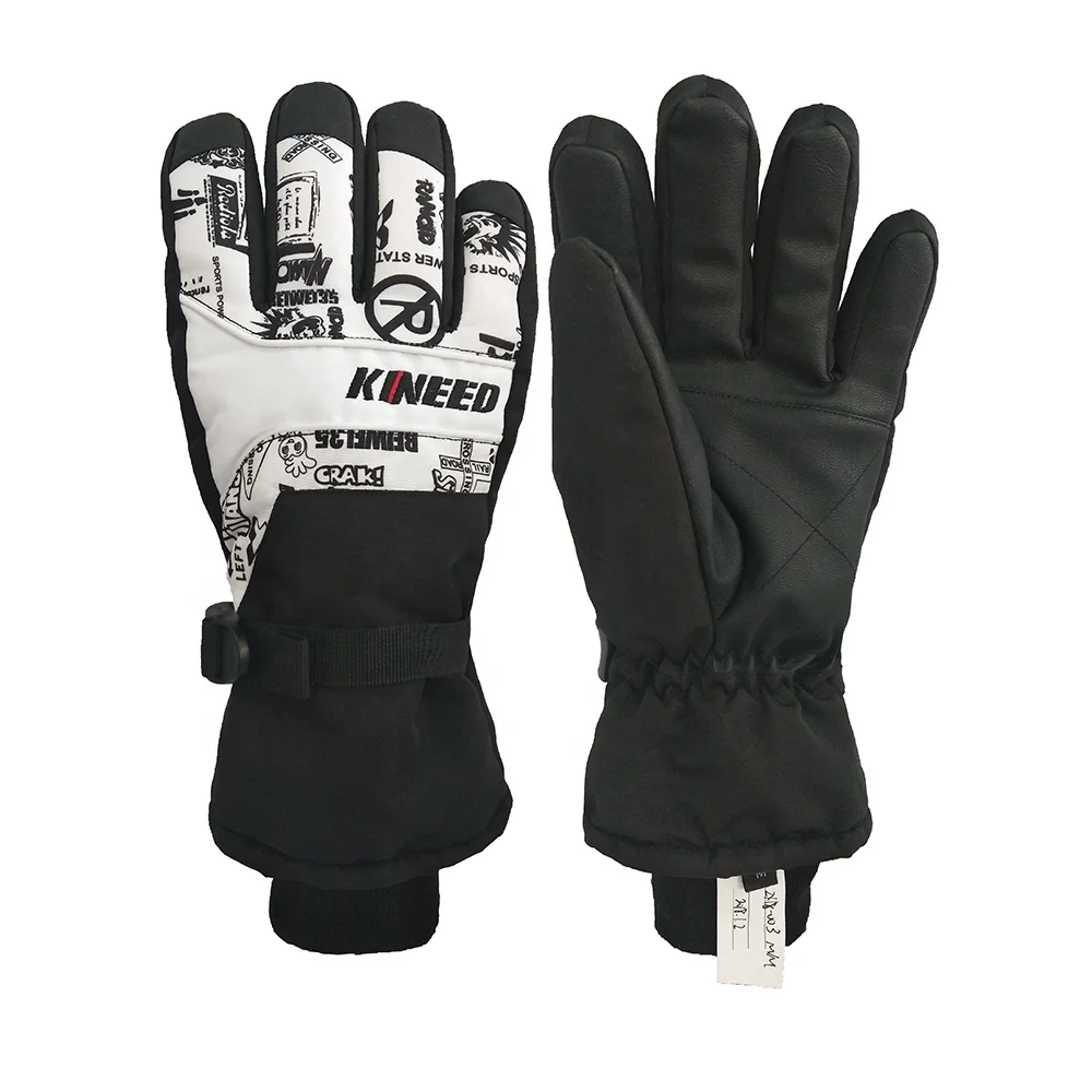 High quality winter waterproof polyurethane palm ski glove for men and women