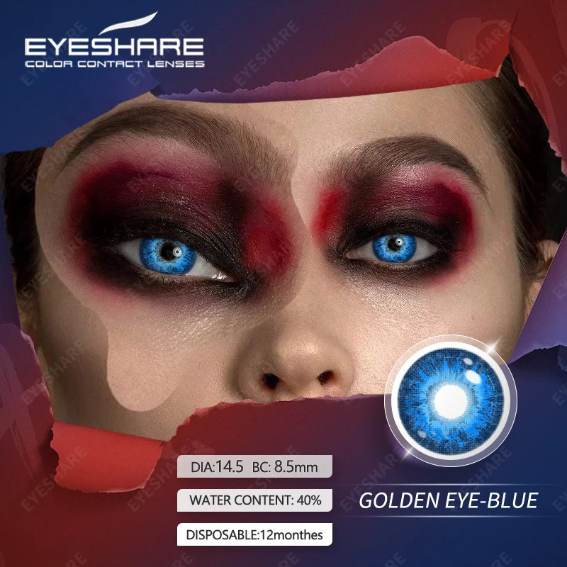 Trendrehab Supplier Natural Crazy Eye Color Contact Lenses Halloween Party Cosplay Fancy Dress and Costumes Soft Red OEM Power