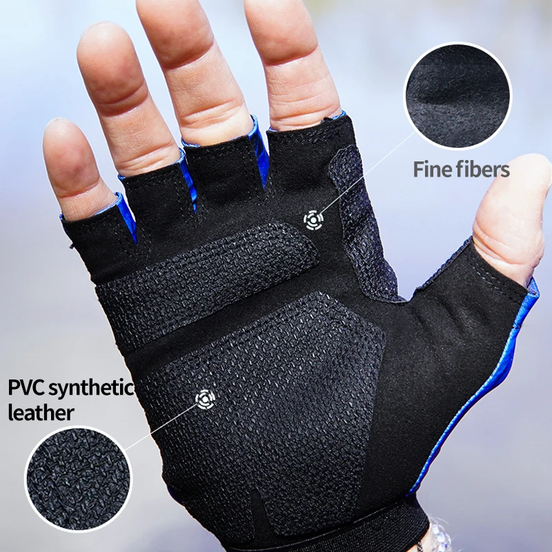 Outdoor Manufacture Custom logo Fingerless Fish Gloves Non-Slip Breathable Outdoor Gloves Half Finger Running  Gloves
