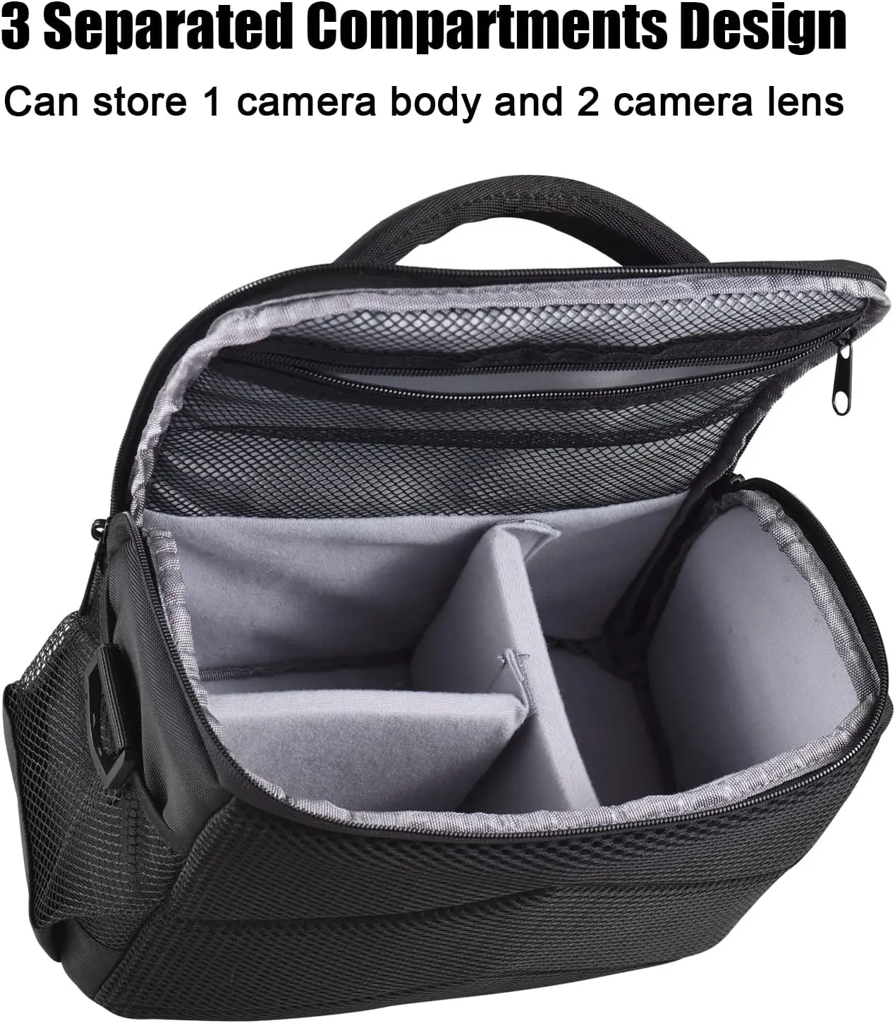 OEM Factory Water Resistant Camera Case Durable Travel Camera Shoulder Bag with Removable Dividers Lightweight Padded Camera Bag