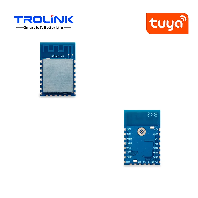 HOT sales BK7231T chipset 150Mbps UART/PWM/SPI Interface 1T1R WLAN 32bit MCU 256K SRAM 2MB Flash Ble4.2 120Mhz WB3S IOT Module