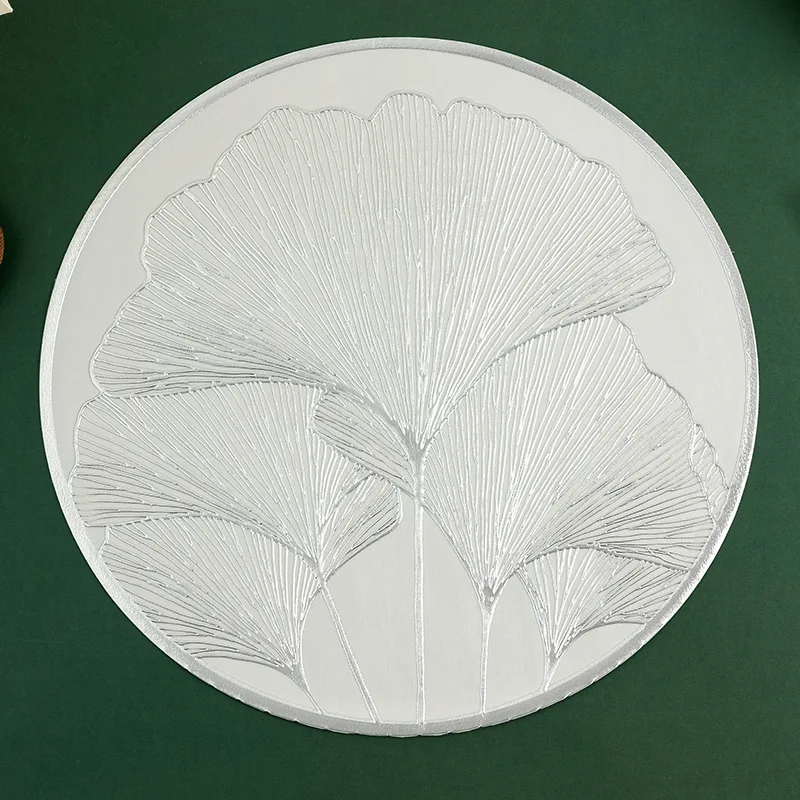 Tabletex Three-dimensional Ginkgo Leaf Placemats Waterproof Oilproof Anti-slip PVC Placemat Kitchen Restaurant Decoration Mats
