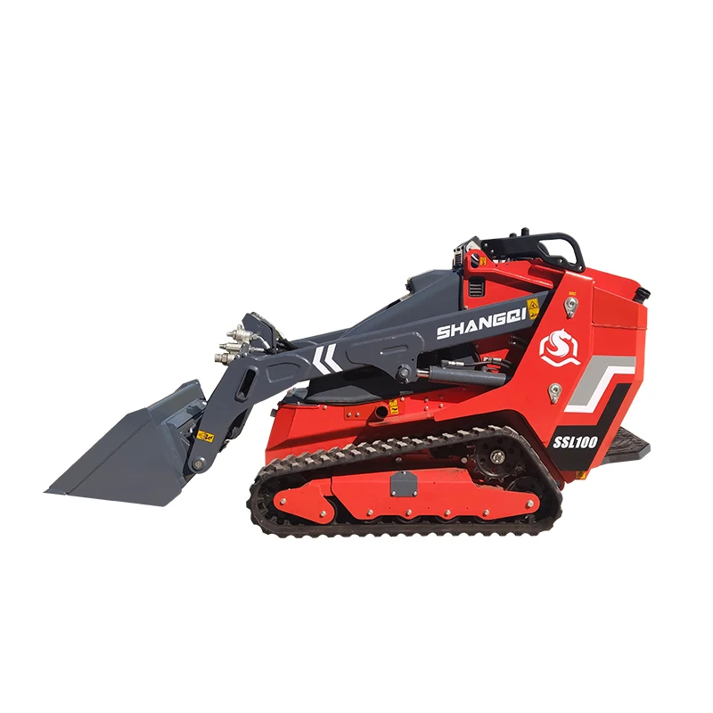 Diesel Engine Mini Skid Steer Loader with Track Drive Bucket for Excavation Skidsteer Attachments