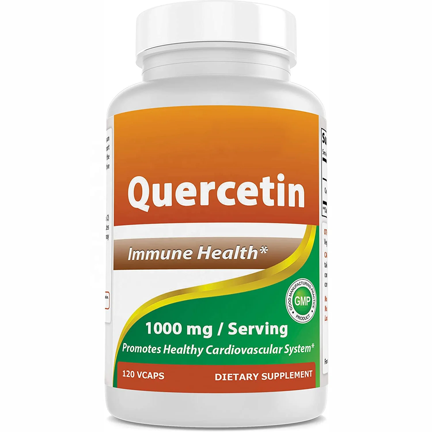 
Private Label Quercetin 1000 mg Veggie Capsules - Support Healthy Histamine Level For Immune and Circulatory Health - 120 Counts 