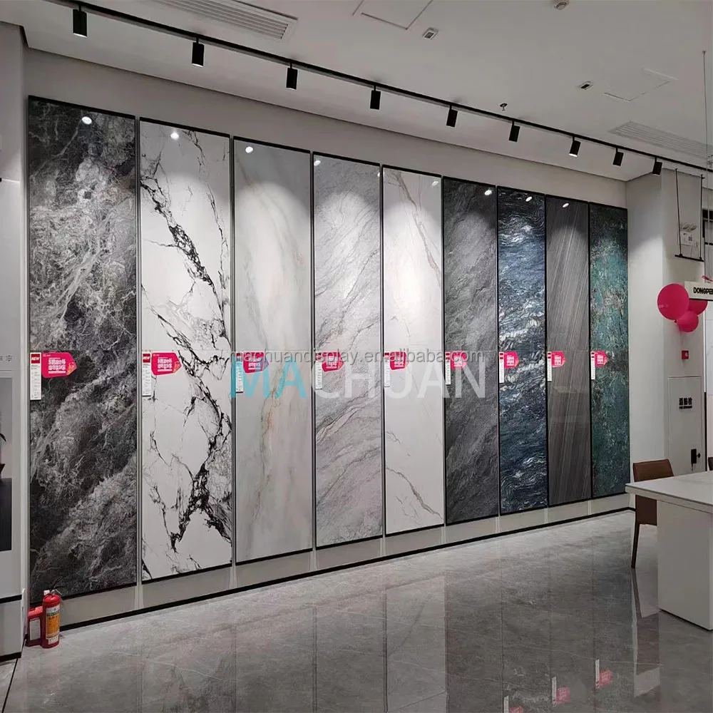 Wholesale Ceramic Plate Tile Stone Display Stand Sample Granite Quartz Siding Display Rack For Showroom