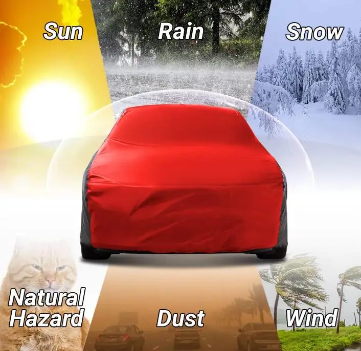 HOTO Outdoor Full Car Cover Waterproof Dustproof Windproof UV Protective Cover Made of PVC and Oxford Fabric