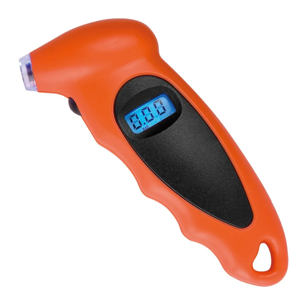 
Blue LCD backlight digital tire pressure gauge with LED torch CE Rohs certificate 4 units BAR KPA KG/CM^2 150PSI 
