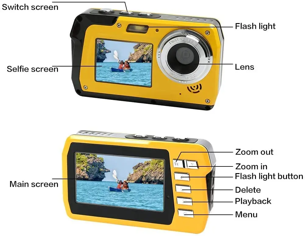 4K HD Mini Digital Cameras Point and Shoot Digital Cameras for Kids Underwater Cameras