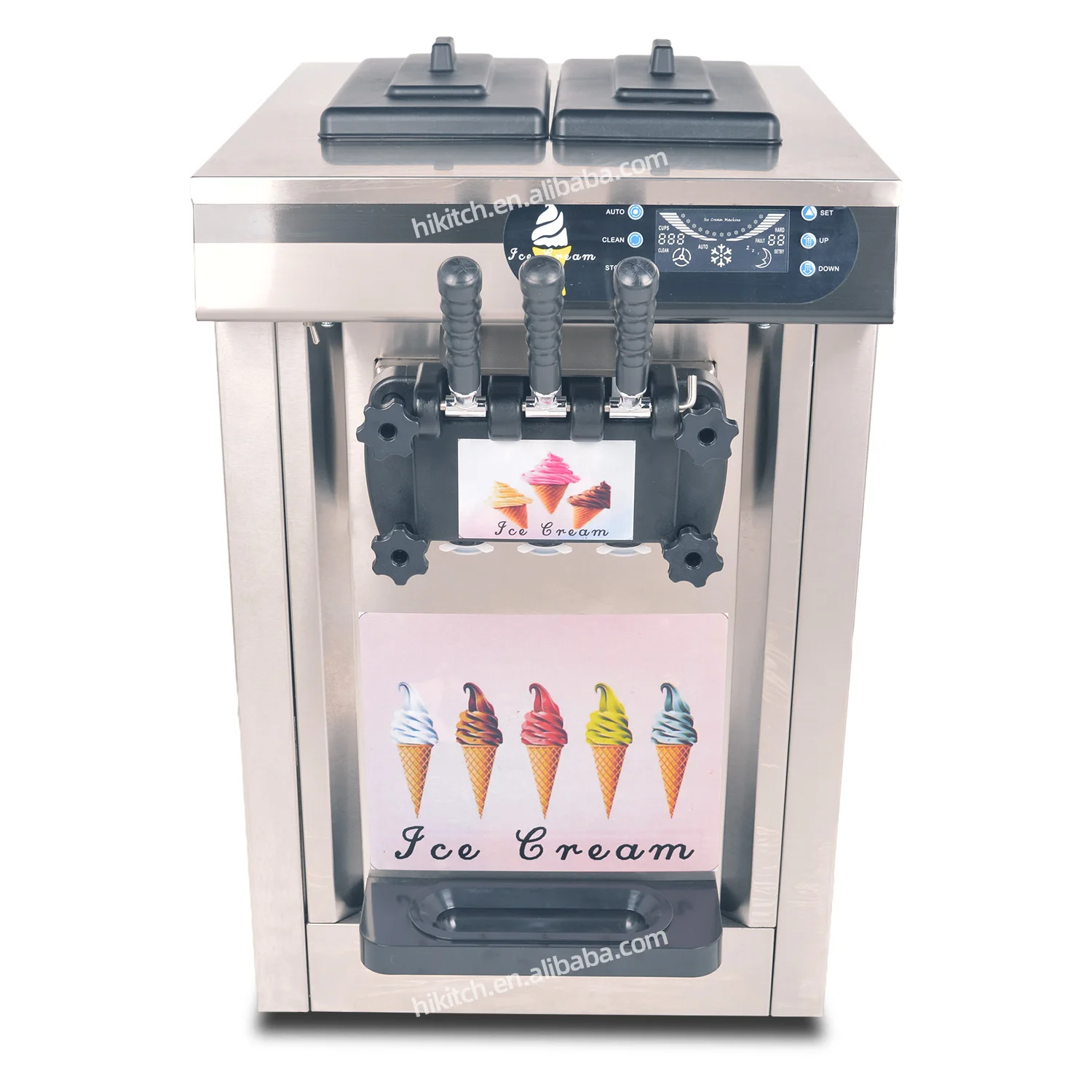 Hot sale counter precooling ice cream machine 20L/H 3 flavors commercial retain fresh soft serve ice cream machine low price