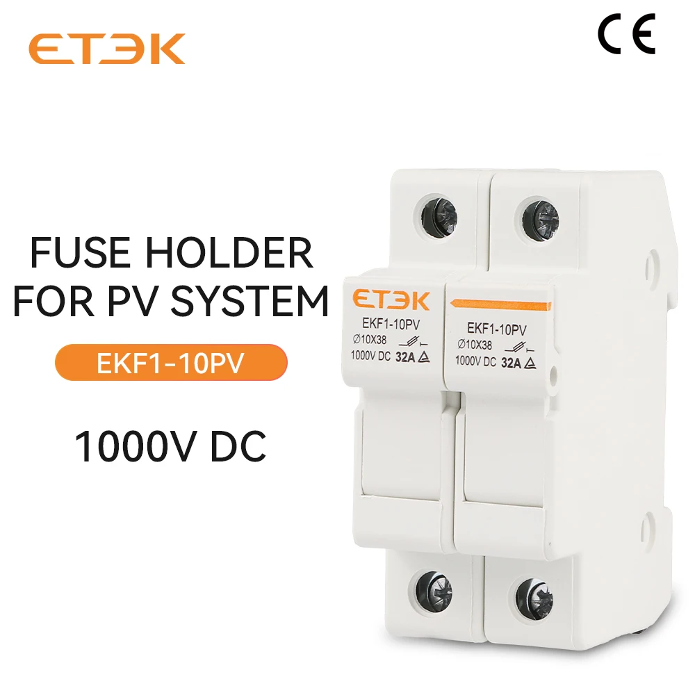Цилиндрическая Опора предохранителя ETEK PV1000VDC 32A рама 2P W = 36 мм стандартная цилиндрическая