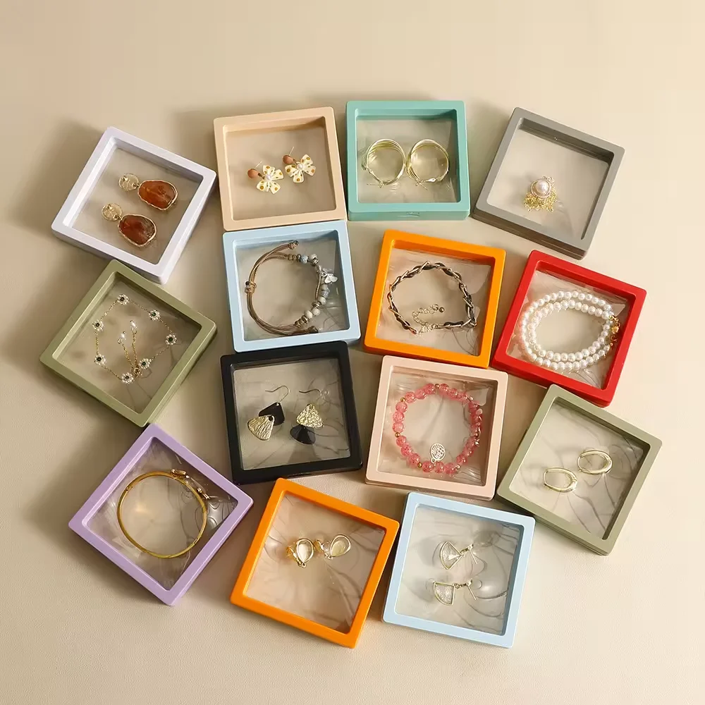 Pe Film White Drawer Box Jewelry Displays Packaging Boxes Ring Display Transparent Jewelry Display Box For Jewelries