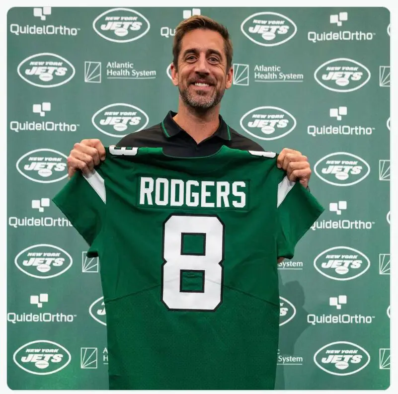 New York  Jets  Aaron Rodgers American football jersey
