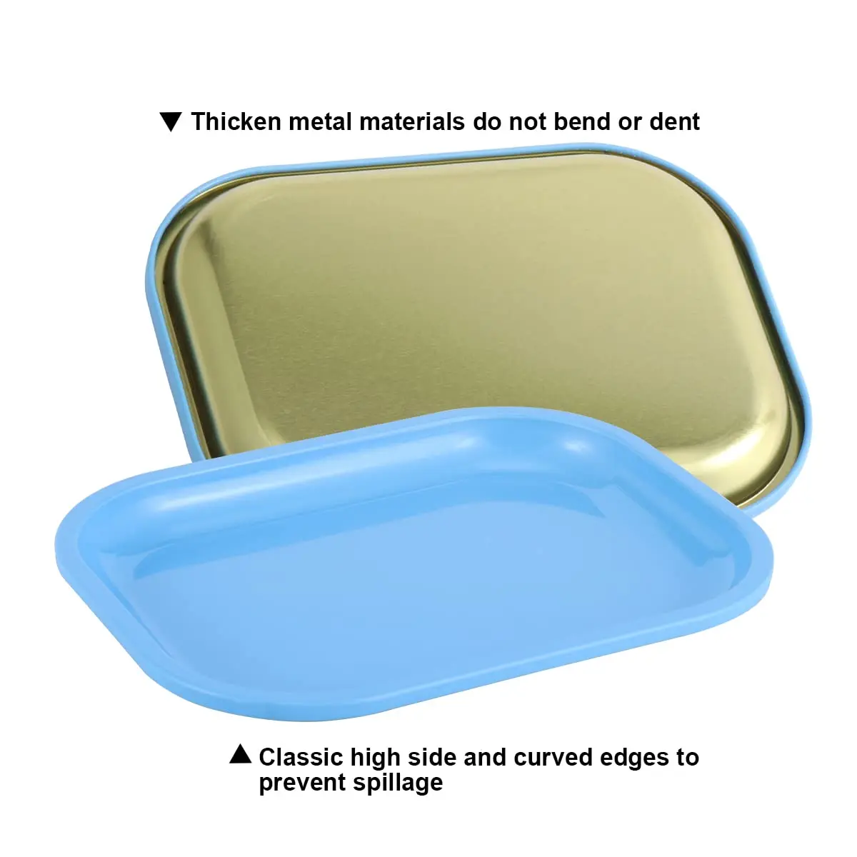 18*14cm Tin Herb Trays Double Sided Metal Rolling Tray with Magnetic Lid