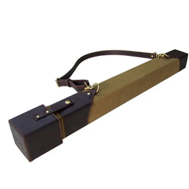 HIBO Premium quality waterproof canvas leather fly fishing rod tube