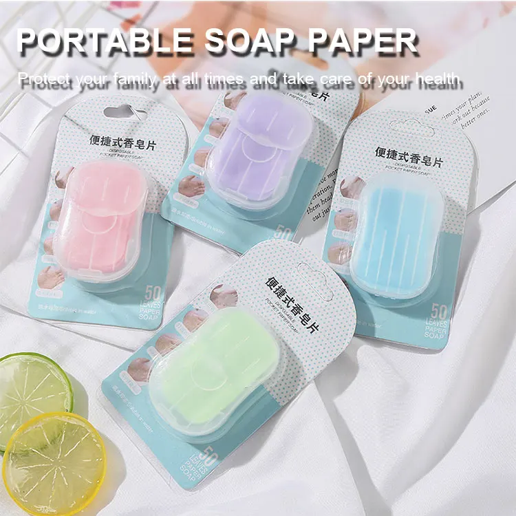 Hot Selling 20pcs/boxl Outdoor Travel Water Soluble Paper For Paper Soap With Casing