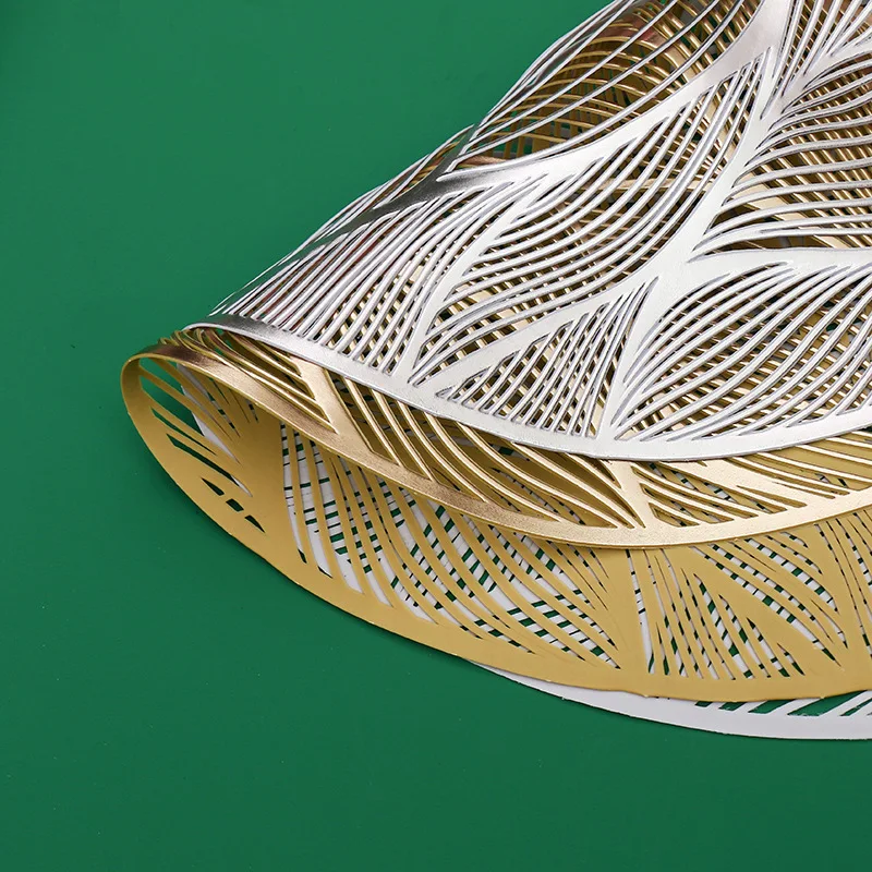 New Style hot stamping Place mat Doilies Hotel Western restaurant decoration PVC insulation  table mat