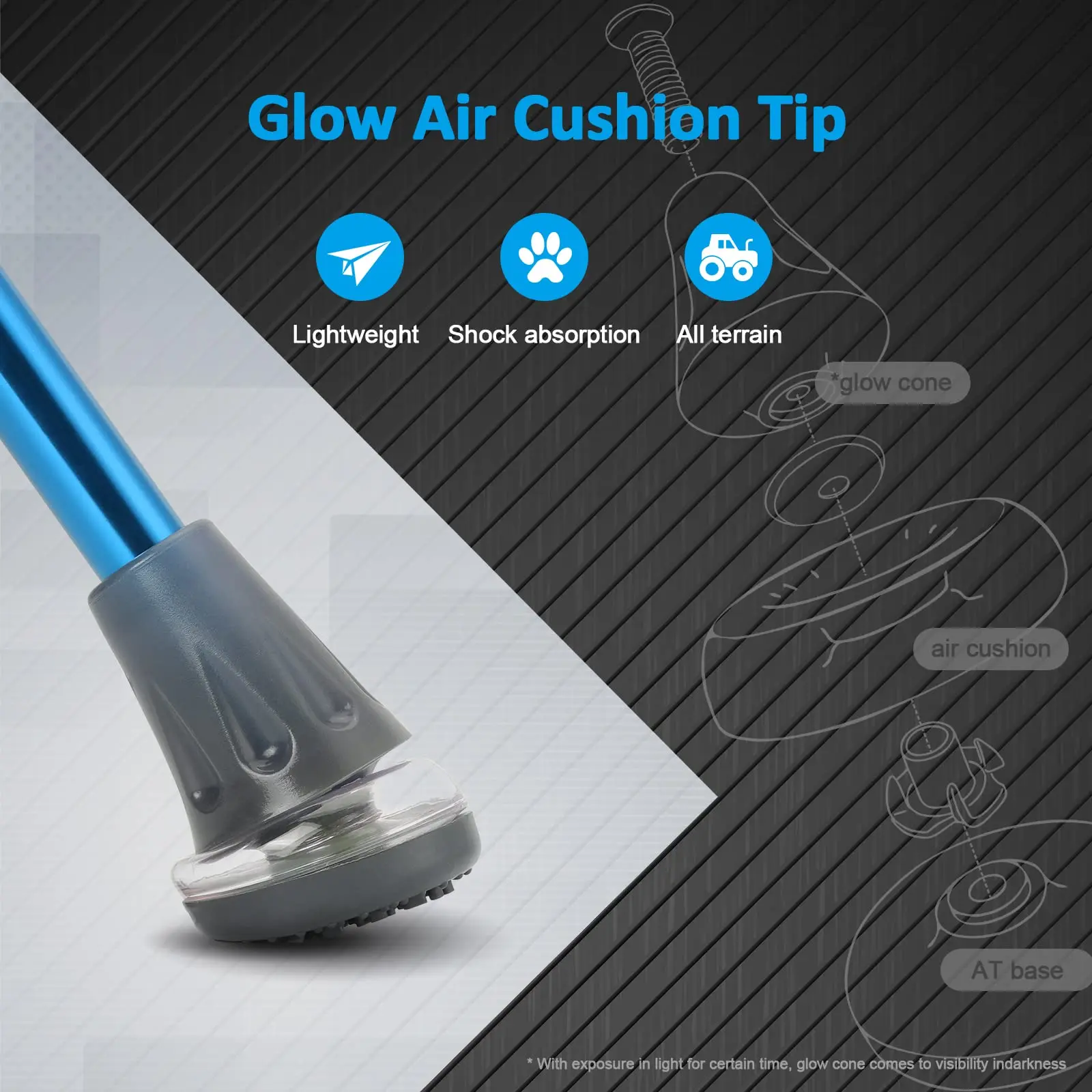 Health BAZAAR Walking Stick Personal Defense Retractable Cane Adjustable Height Crutches Silver Walking Cane Elderly