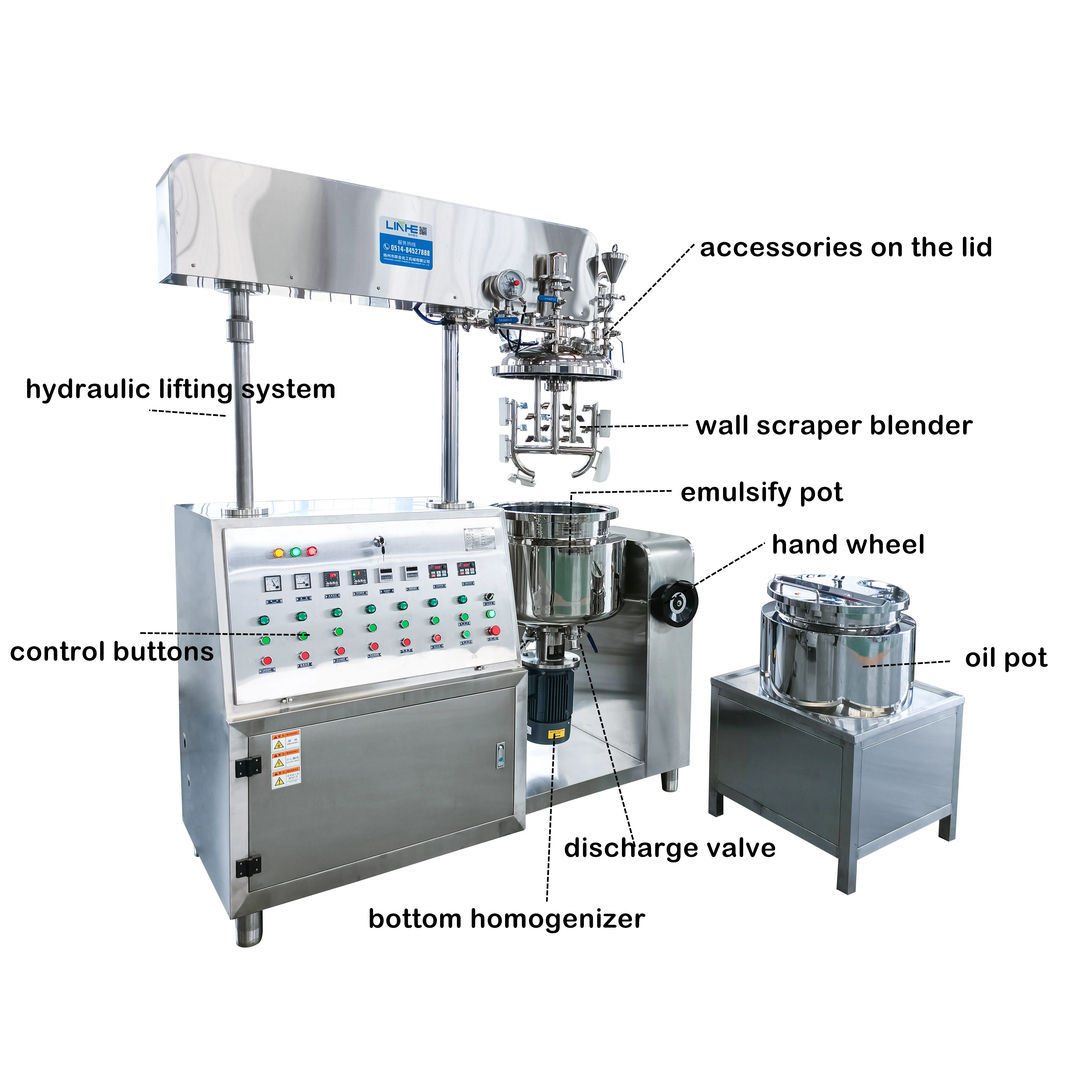 Small Lotion Vacuum Emulsifying Mixer Homogeneous Emulsifier Body Lotion Cream Making Machines