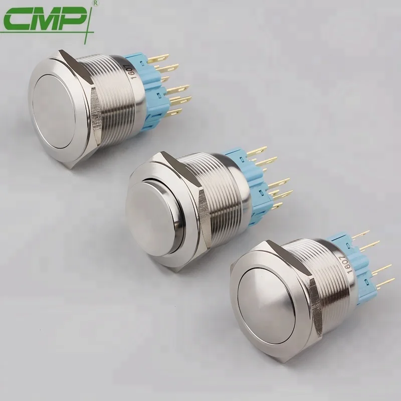 CMP 22mm 4pin momentary or latching waterproof push button switch SPDT button(TUV CE)