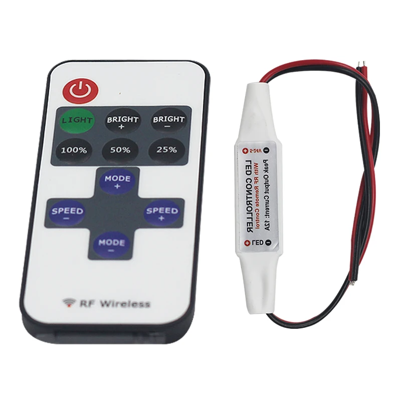 DC5-24V 11 keys wireless mini RF remote control switch single color dimmer LED light strip wireless dimming controller