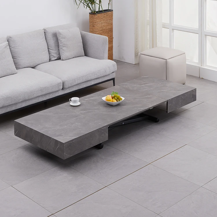 Gomlden 3 in 1 adjustable wooden top expand dining table up to down coffee table space saving living room furniture