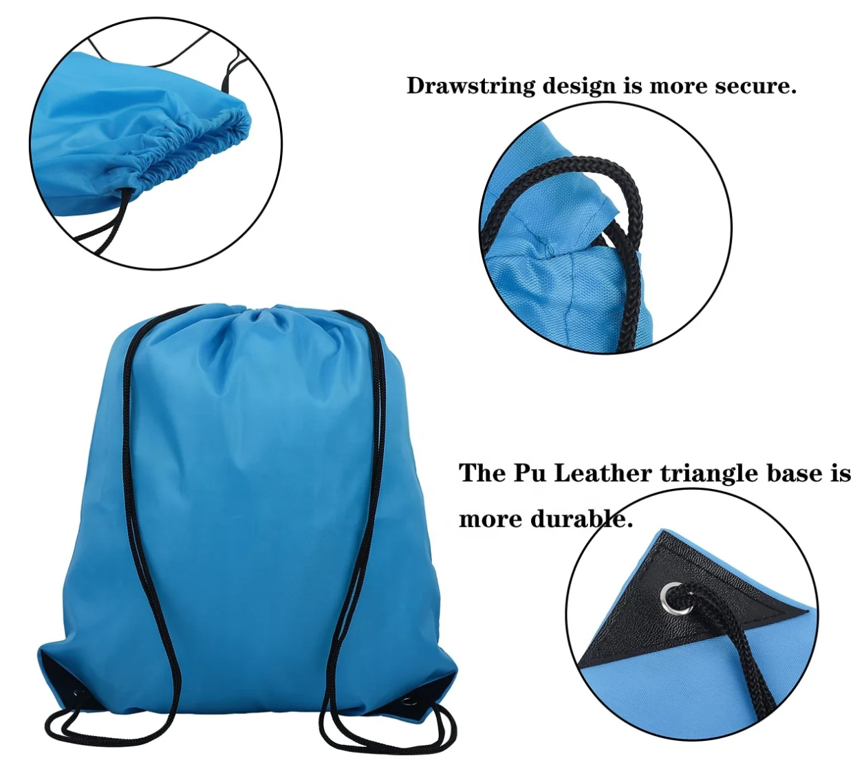 Multi color Custom Logo Cinch Gym Drawstring Backpack Bag Big Size Waterproof Gym Polyester Travel Drawstring Backpack