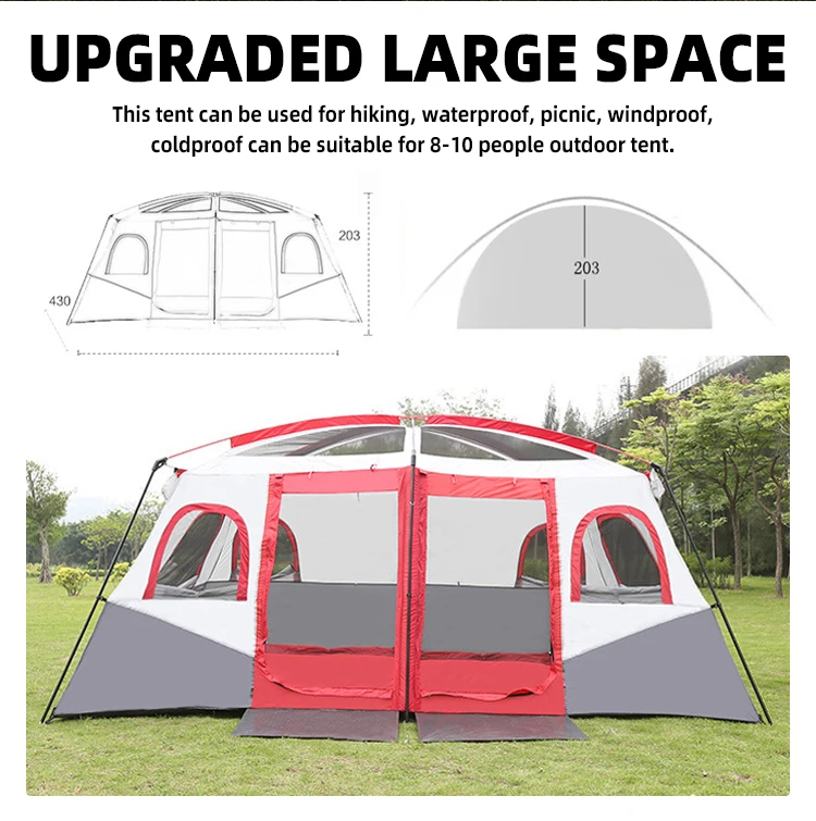 Steel Pole Red And Blue  Tents Camping Outdoor 6 Person Tent Outdoor Camping Outdoor Tents For Events