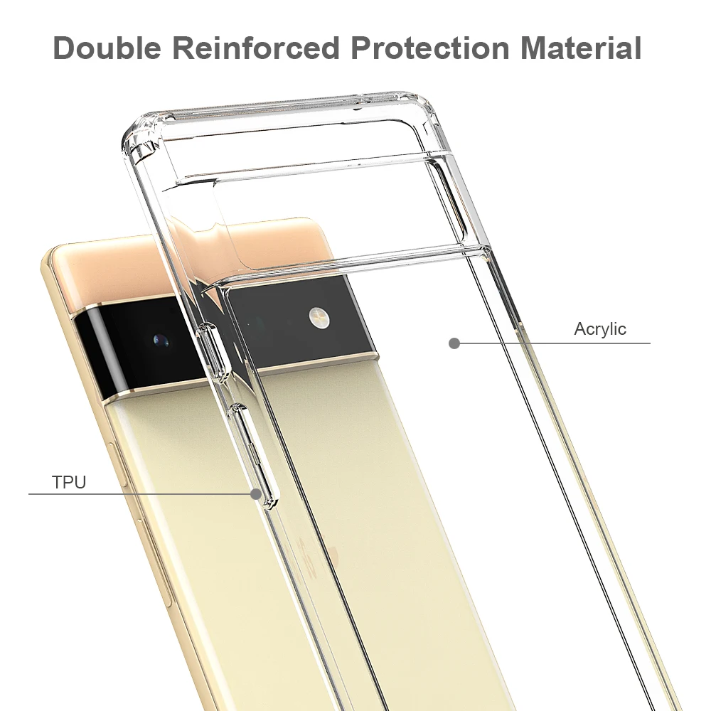 Transparent PC Back Cover For Google Pixel 6 Pro Tough Clear Case For Google Pixel 6Pro