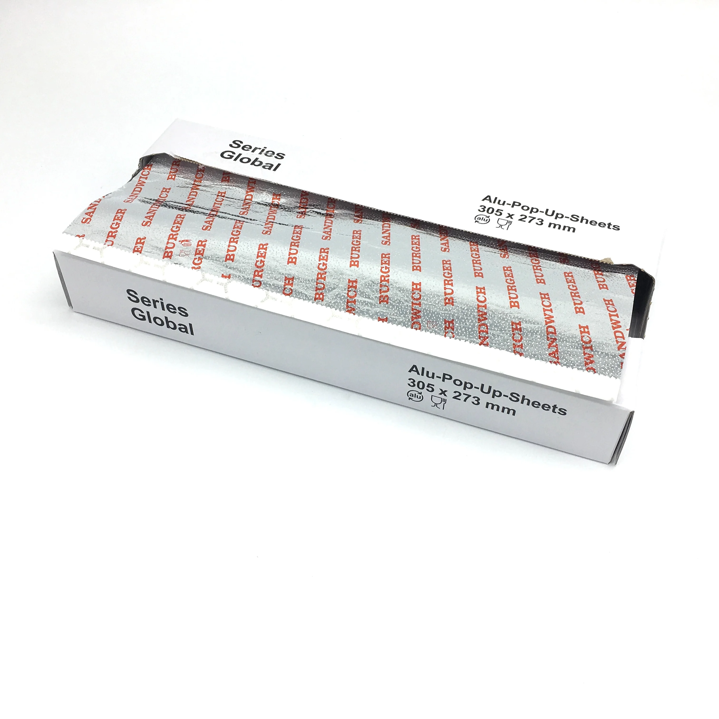 Заводская фольга нового дизайна для гамбургеров или выдвижной фольгированный лист