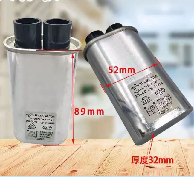 Universal Household Microwave HV Capacitor Replacement 2100V 0.91uF MFD Compatible Ch85 21091 AC H.V.Capacitor 10/85/21 50/60Hz