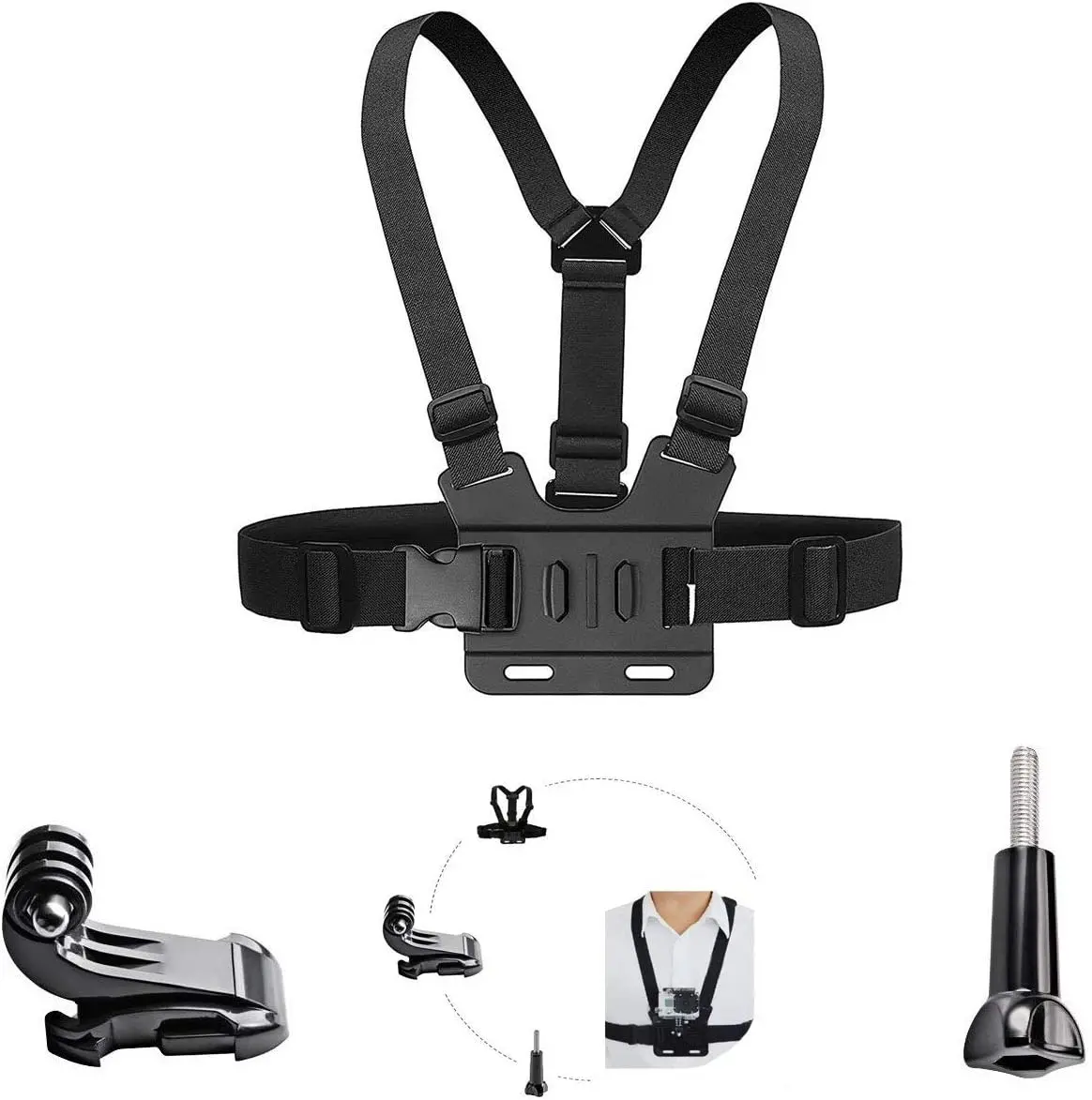 Adjustable Chest Mount Harness Head Strap Belt Kit For GoPro Hero 11 10 9 8 7 6 5 SJ4000 SJ5000 Sport Camera