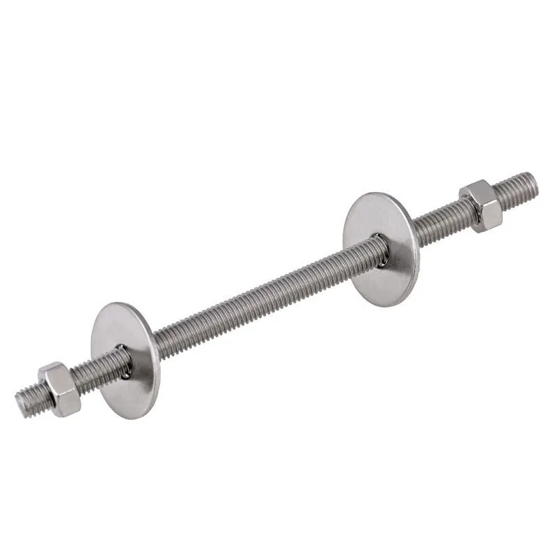304 Stainless steel hexagon head fine pitch long shank power bolt and hex nut with plain washer