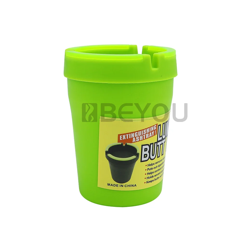 Portable Design Plastic ABS Luminous Car Ashtray Smoking Accessories Cigarettes Ash tray Tall Bucket Ashtray Outdoor