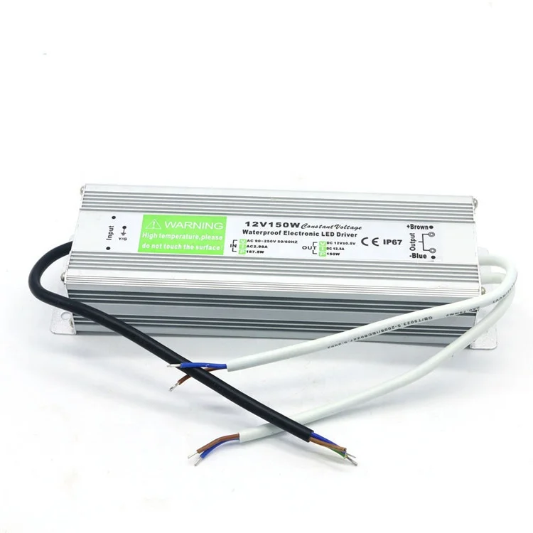 IP67 150 Вт водонепроницаемый светодиодный трансформатор DC12V Выход Светодиодный источник питания для бассейна бассейн алюминиевый светильник корпус белый свет