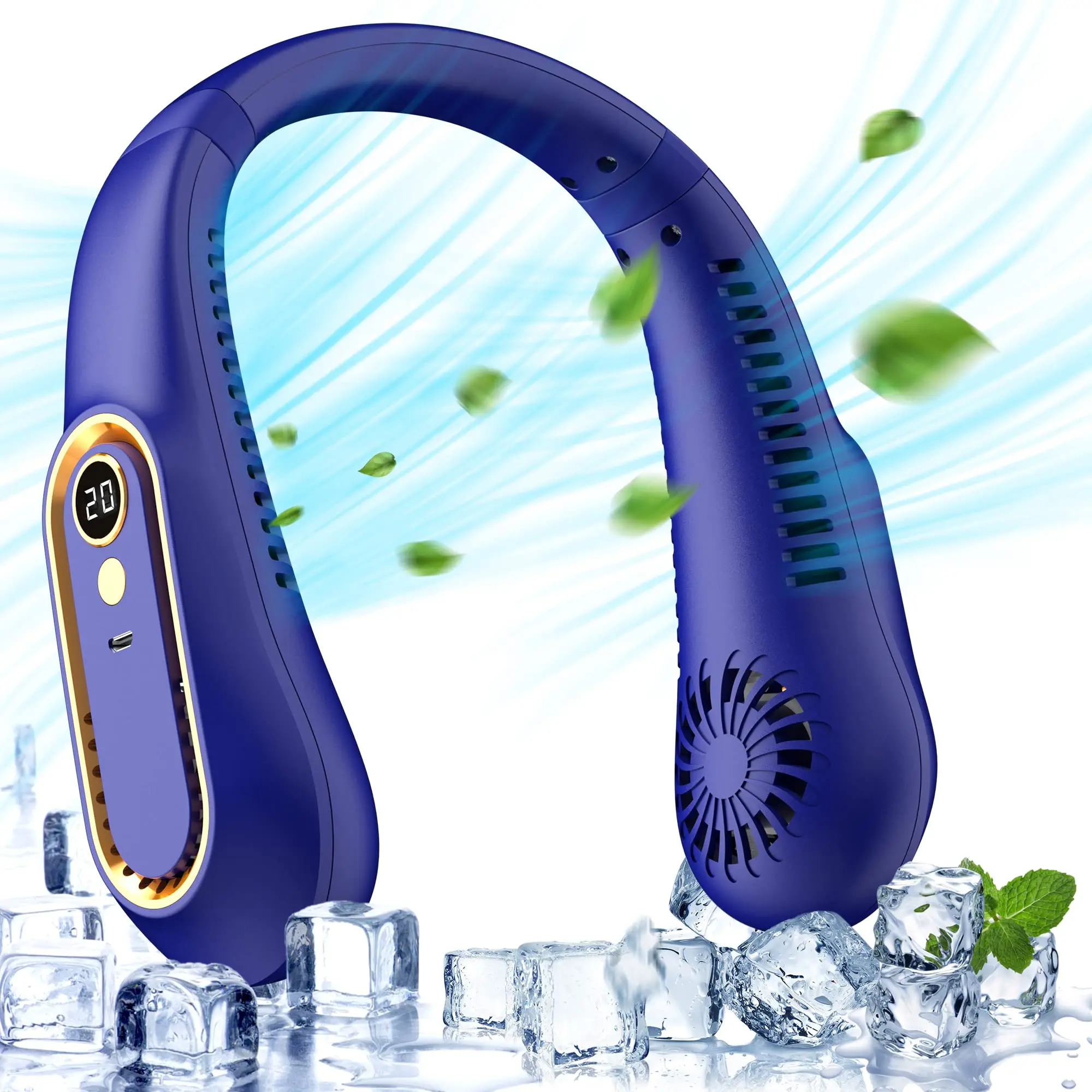 Custom Without Vane Wearable Personal Hands Free Bladeless Fan Portable Neck Fan