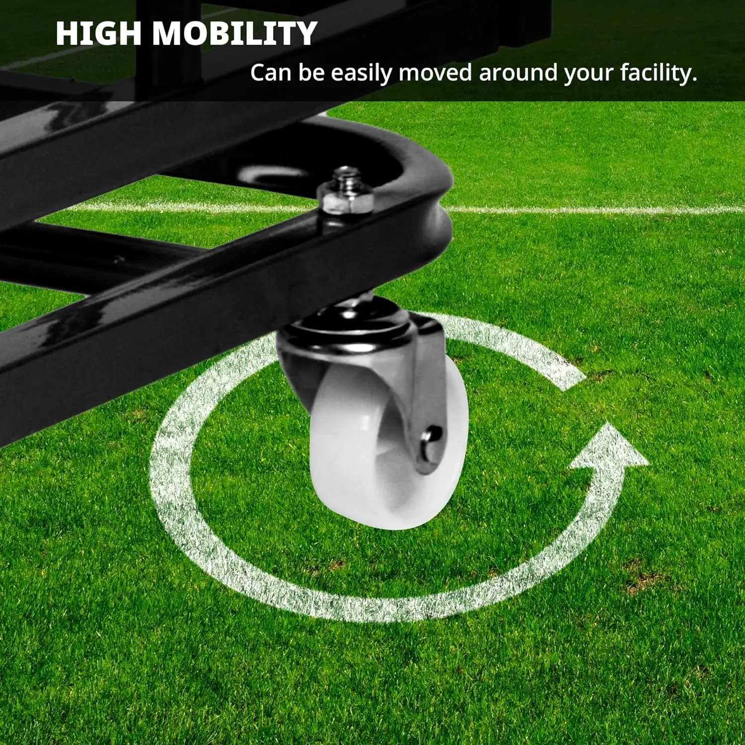 Rolling Ball Cart Foldable Sports Ball Storage Cart Large Capacity Basketballs Organizer for Gym School