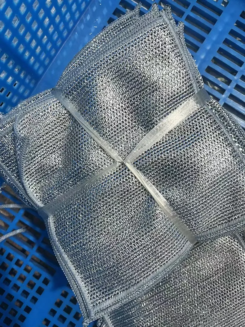Mesh Cleaning Cloth Dish Towel Non-stick Oil Rag Steel  Wire Cleaning Rag Kitchen Pan Stove Clean Tools Dish Cloth Scouring Pad