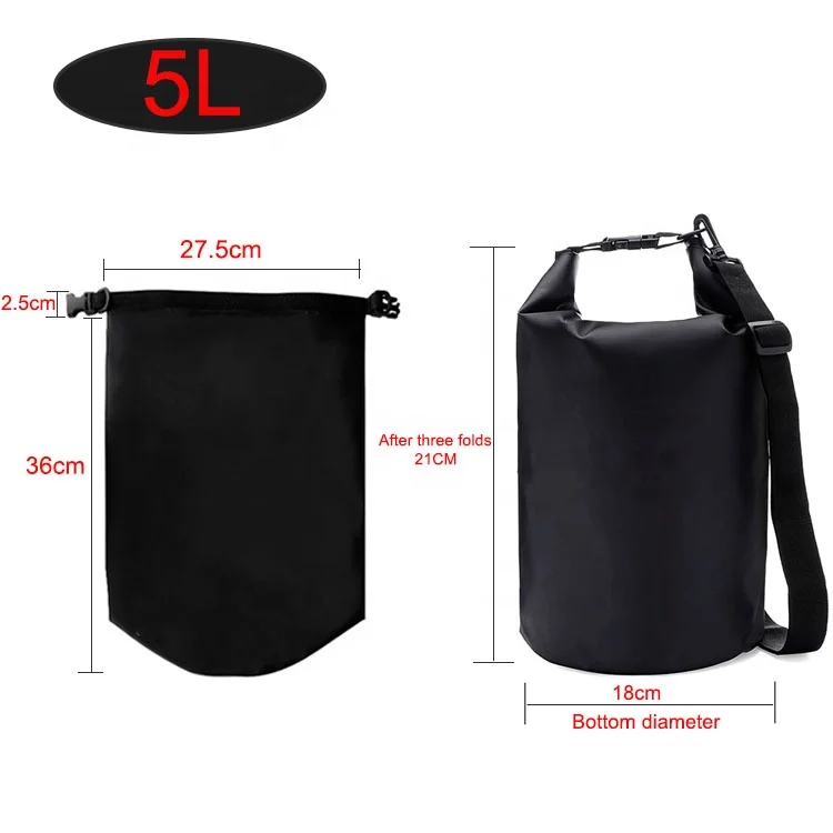 Outdoor camping hiking floating swimming waterproof pvc dry bag with shoulder strap