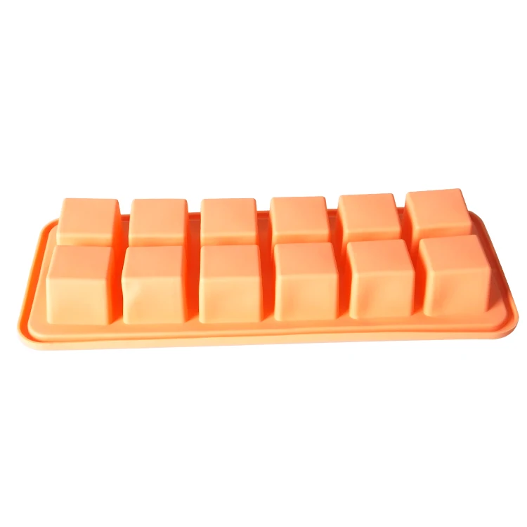 custom ice tray with big 12 cubes square shape mould or square silicone ice cube tray